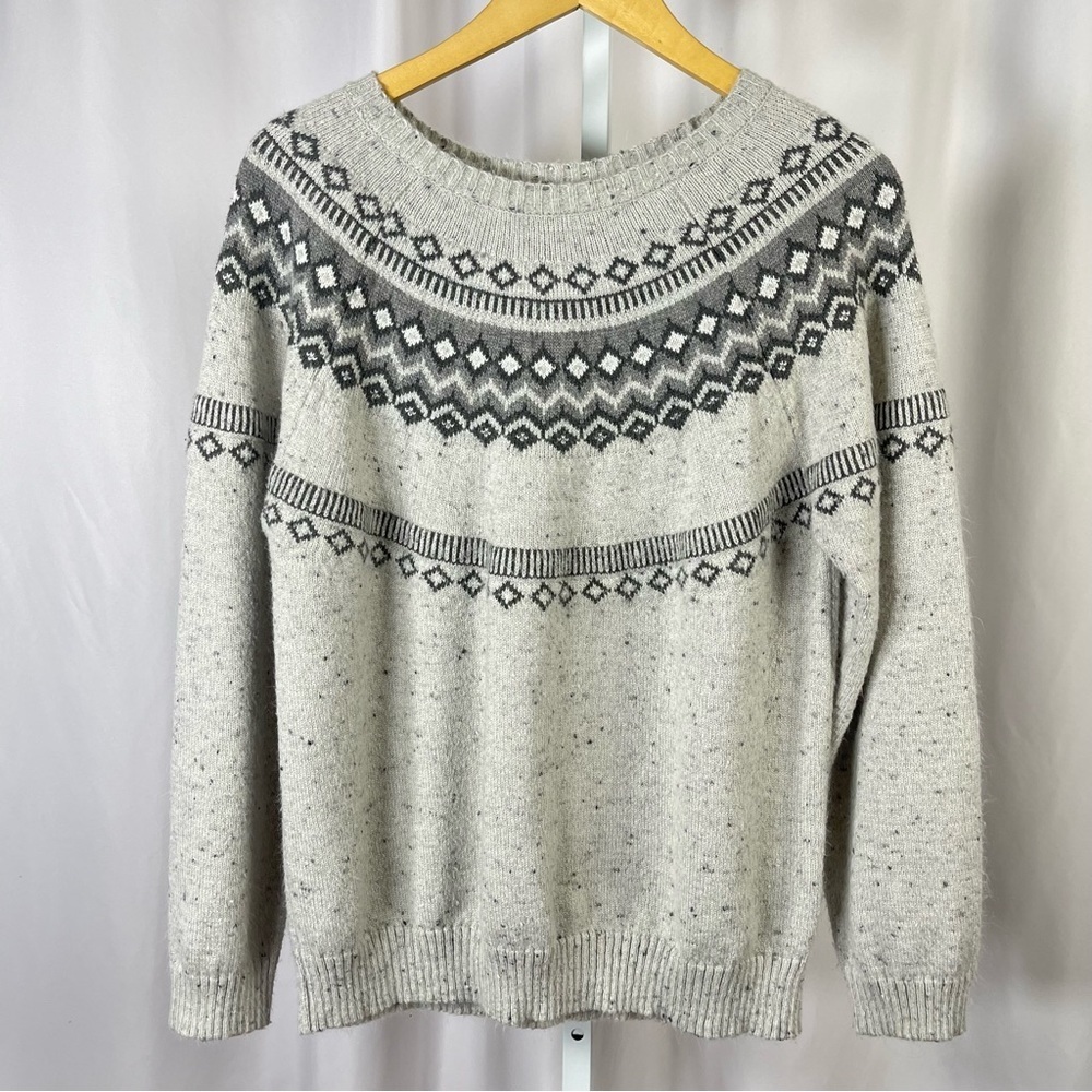 Weatherproof XL Patterned Crew Neck Sweater Fair Isle Cabin Ski Trip Prep Cozy
